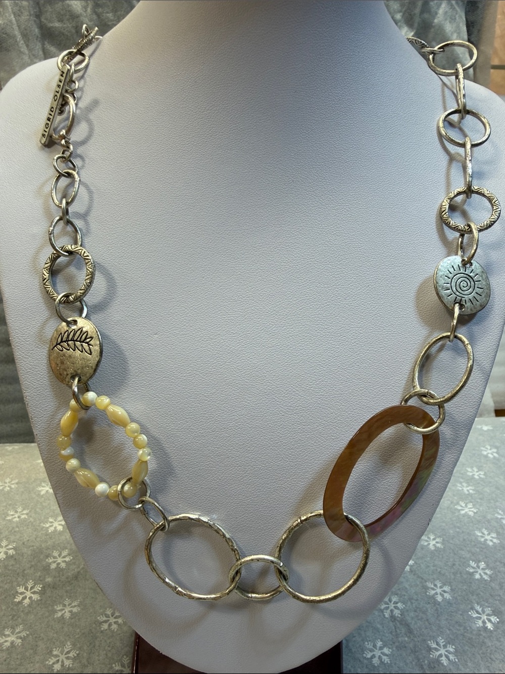 Sigrid Olsen Silver Tone Statement Necklace • Toggle Clasp • Excellent Condition